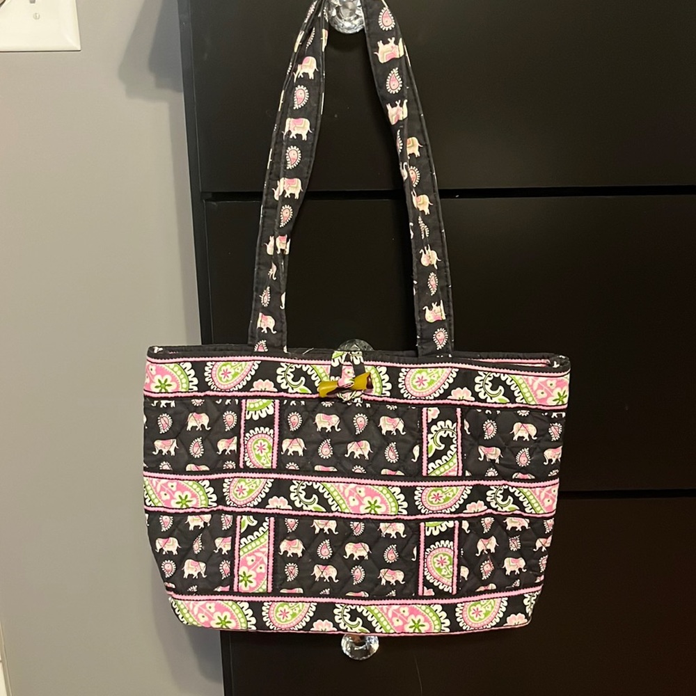 Retired Vera Bradley Pink Elephant Small Toggle Tote